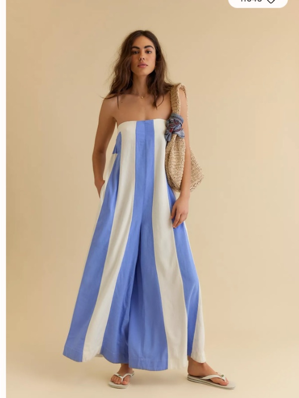 Free People Free-est Eden Jumpsuit Blue Vista Stripe Medium